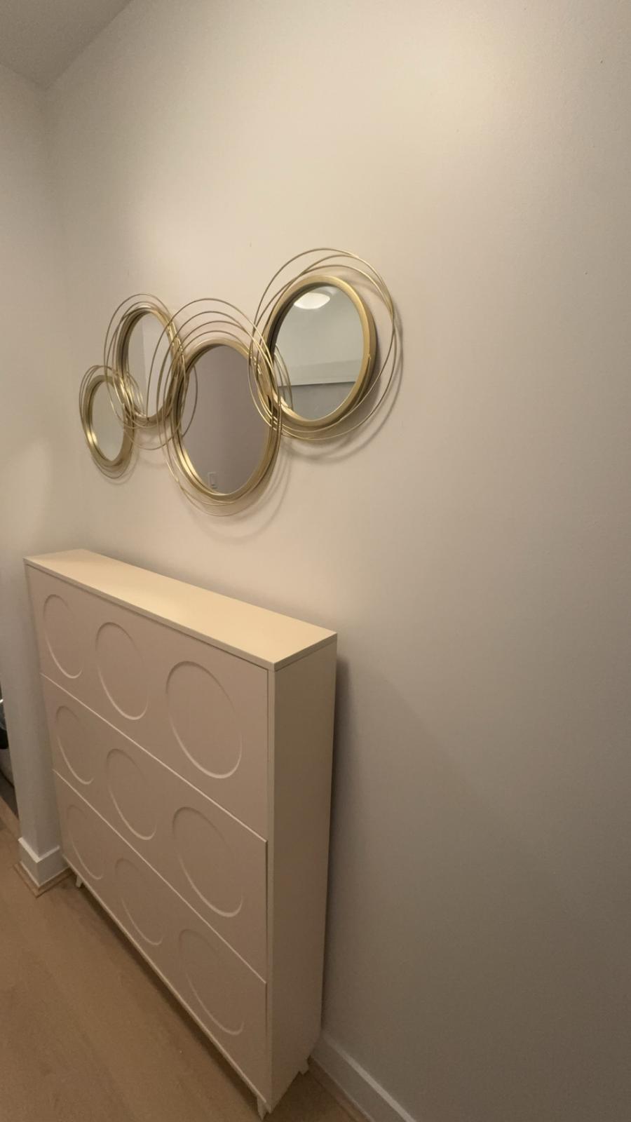 Decorative wall mirror cluster installation